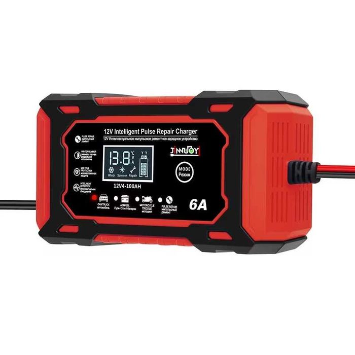 Інтелектуальний зарядний пристрій 12V 6A для авто та мото акумуляторів