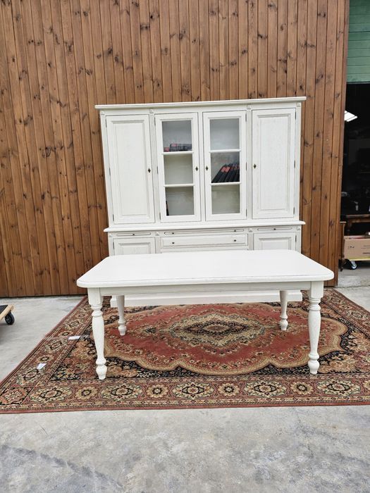 Stół dębowy bielony biały przecierki 180 cm #1580 Stylowy Węgrów