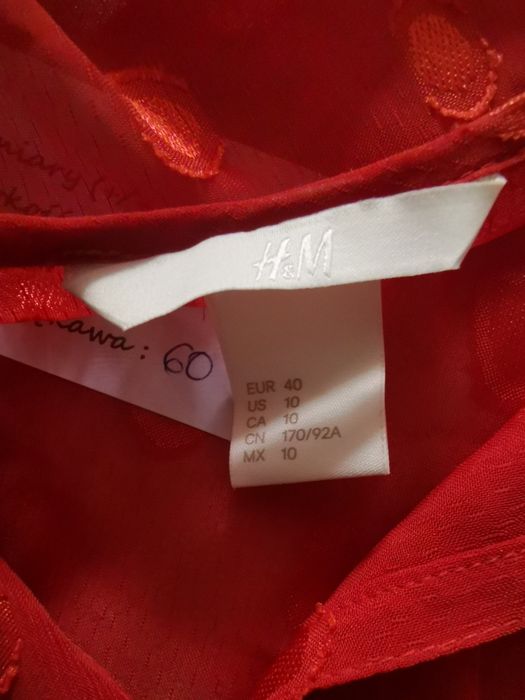 Ruda pomarańczowa bluzka h&m L długa tunika koszula
