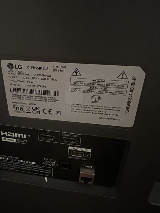 TV LG  OLED 55 B46LA para pecas