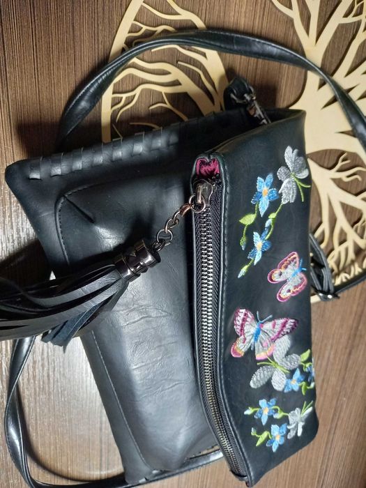 Odnaleziona torebka haftowana h&m folkowa