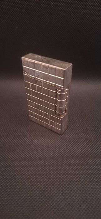 Isqueiro Vintage Prateado com Padrão Grid / Mosaico - Funcional