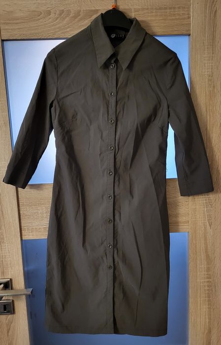 Orsay sukienka koszulowa khaki rozmiar 38 M guziki kołnierzyk ręwy 3/4