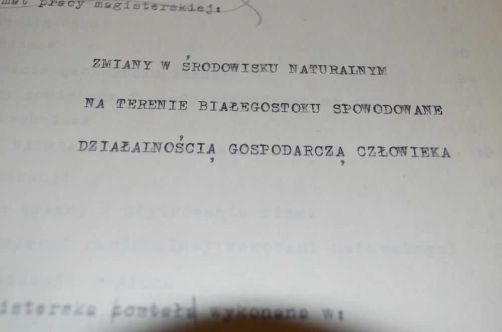 Stara praca magisterska 1974 rok