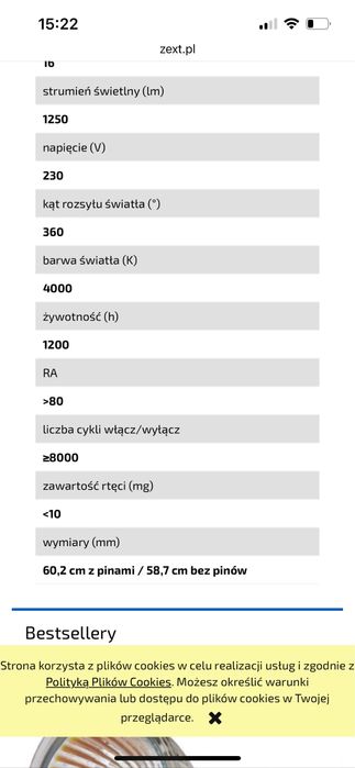Świetlówka F16 T5 16W 4000K ZeXt Nowe 28 szt cena za komplet