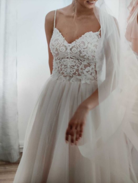 Suknia ślubna tiul koronka GRATIS biżuteria ślubna