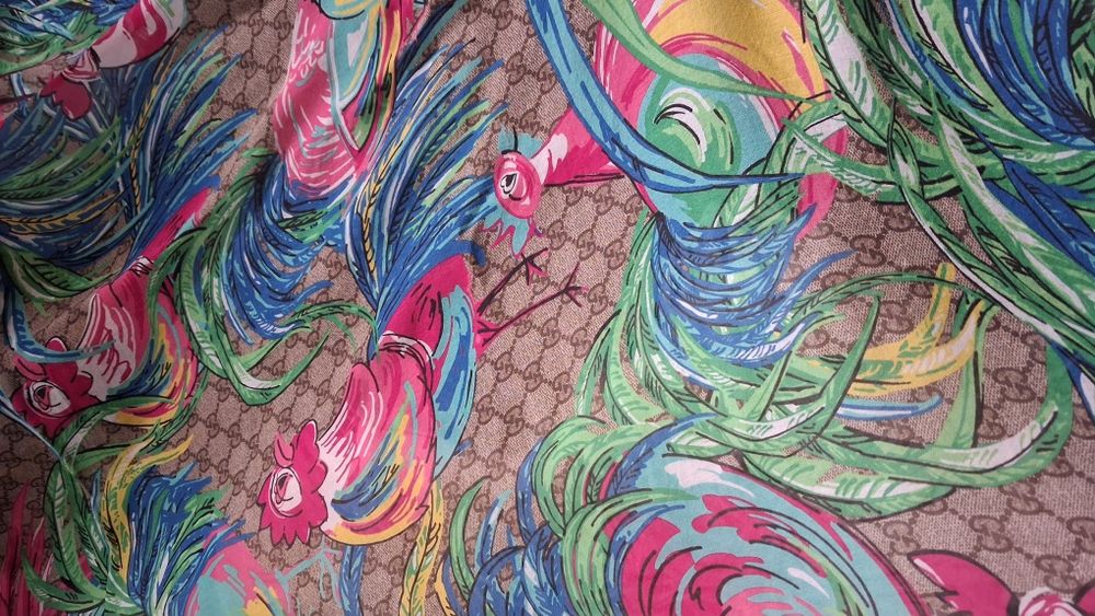 Chusta Gucci monogram + fauna / Bardzo duża