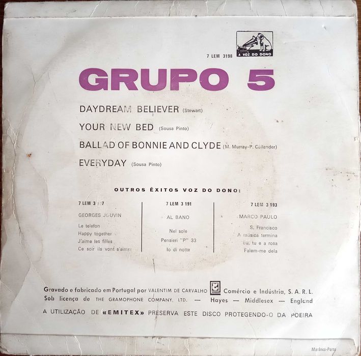 Grupo 5	- - - - -	Ballad of Bonnie and Clyde	- - - - -	EP