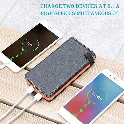 Powerbank e carregador solar portátil de 25000 mAh c/4 painéis solares