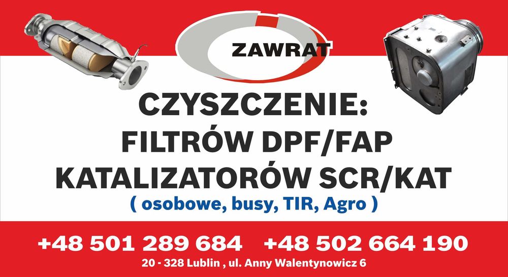 Regeneracja Czyszczenie filtrów DPF/FAP/SCR/KAT, Serwis Tir Lublin