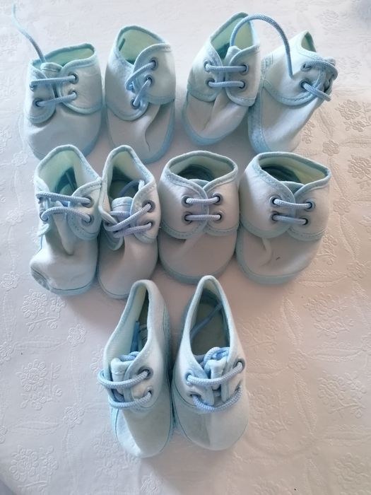 Sapatos de bebé em tecido (azul) NOVO