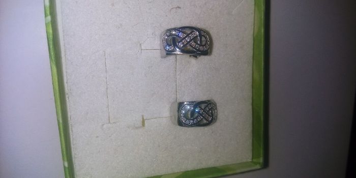 Kolczyki cyrkonia rodowane sztyft srebro próba 0,925
