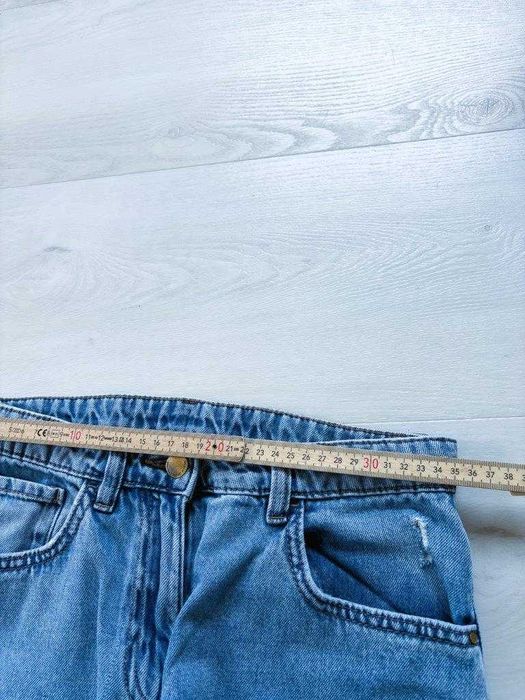Niebieskie bardzo szerokie Jeansy Relaxed Fit Next 158 13 lat