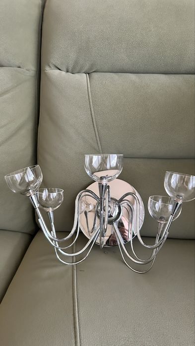 Kinkiet ścienny srebrny z 5 ramionami – nowoczesny design Hesmo