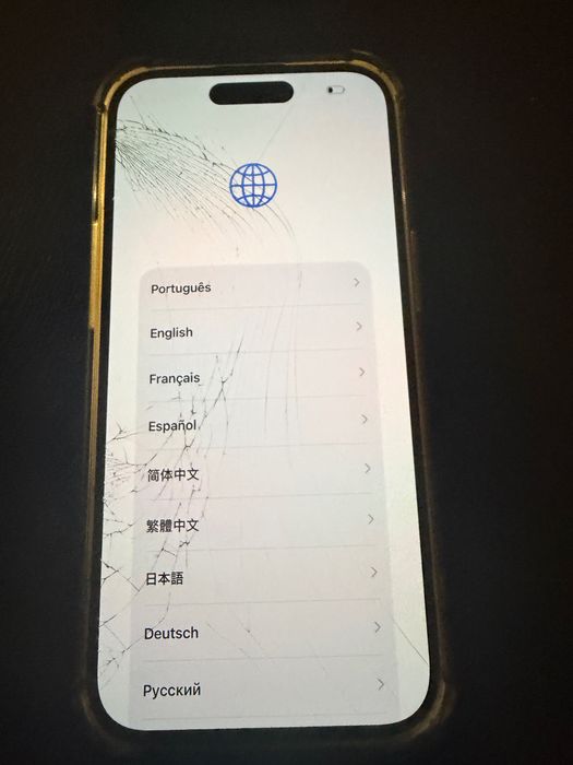 iPhone 14 Pro estalado mas funcional