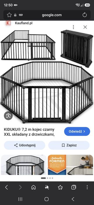 Kojec klatka XXL kidoku  7.2m - 70cm wysokosci nowy