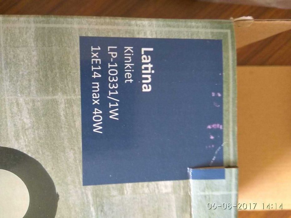 Kinkiet wewnętrzny czarny NOWY Latina LP-10331/1W