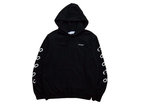 OFF-WHITE Chain Arrow Bluza Męska Hoodie Czarna r. L