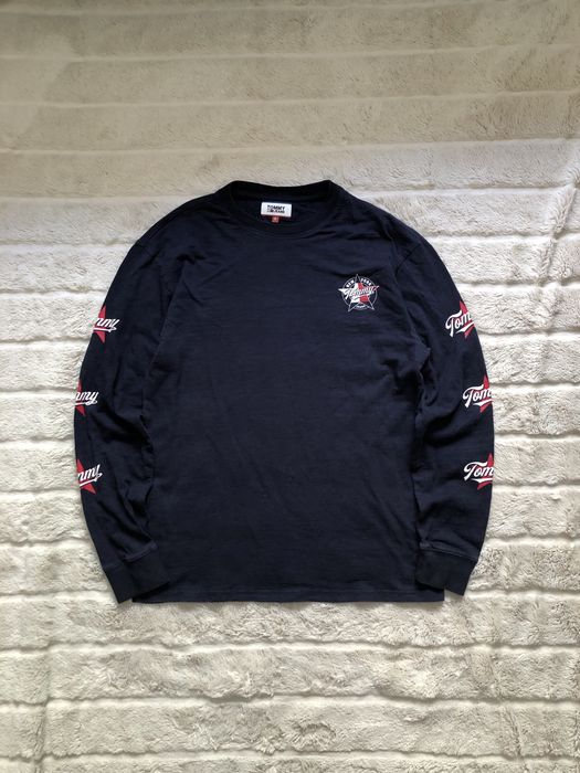 TOMMY JEANS (S) Hilfiger лонгслив мужской темно-синий оригинал