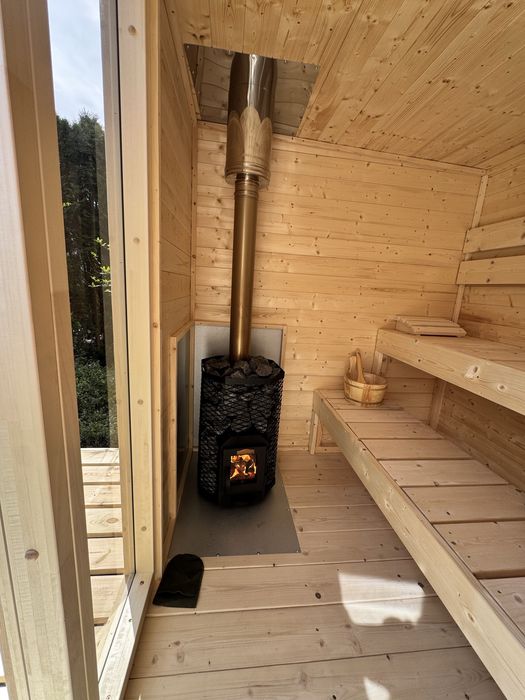 SAUNA OGRODOWA  piec na drewno , model s 3-5 osób montaż cały kraj