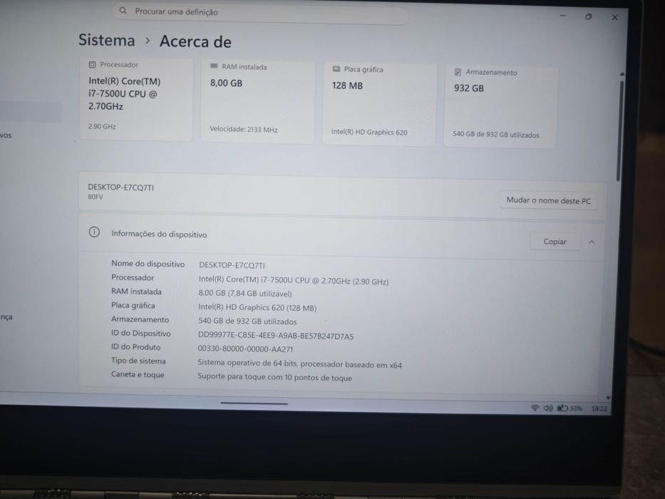 Portátil  Lenovo Yoga Flex  910-13Ikb  Core i7 1TB  - como novo