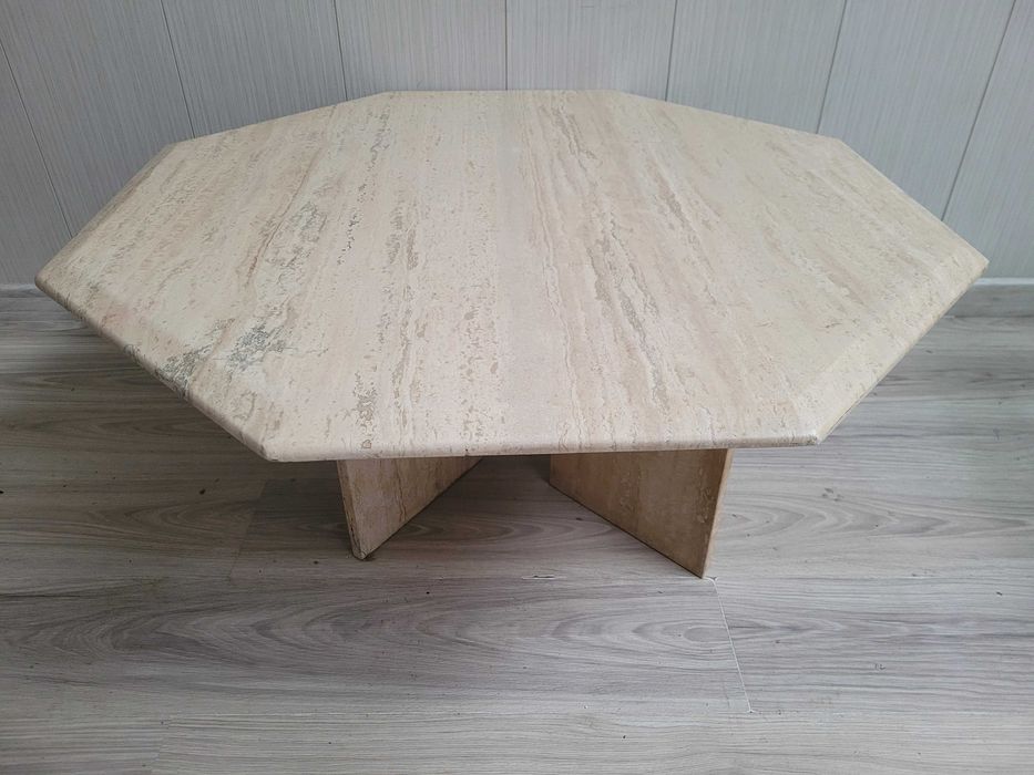 stół stolik ława trawertyn stolik kamienny lata 70 80 blat 95x95 h 45