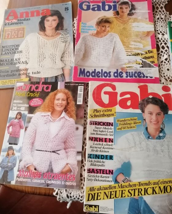 Revistas moda. Croché. Ponto cruz