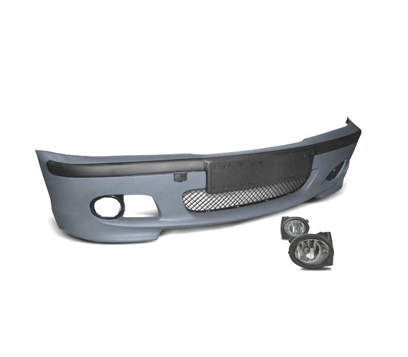 KIT CONJUNTO PARA-CHOQUES BMW E46 99-05 LOOK M + FARÓIS DE NEVOEIRO