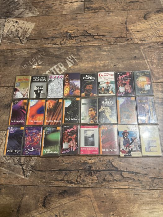 Kastety magnetofonowe Jimi Hendrix, Deep Purple, Bob marley i inne