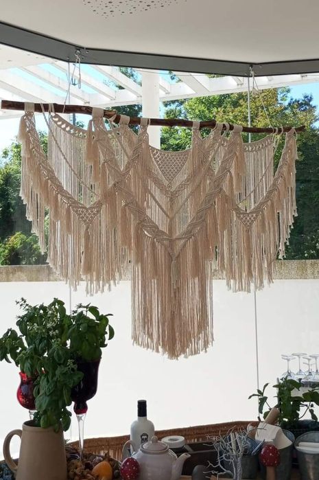 Trabalhos em cordel e macrame