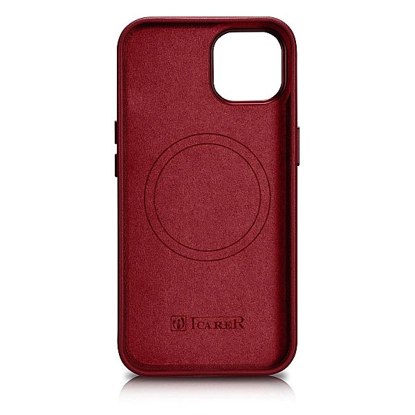 iCarer Case Leather pokrowiec etui z naturalnej skóry do iPhone 14 Plu