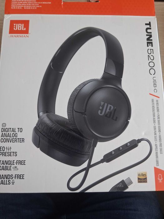 Słuchawki JBL Tune 520C usb-C na kabel usb NOWE