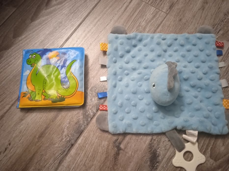 Piszcząca książeczka i materiałowa zabawka