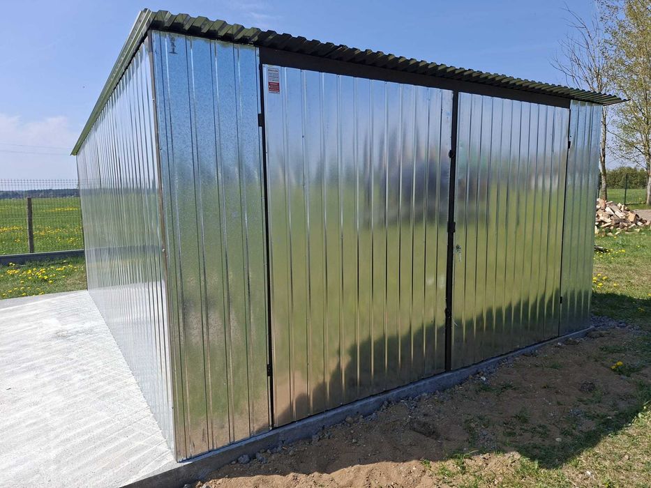 Garaż blaszany 3x5 m Ocynkowany Garaż Blaszak Wzmocniony Garaże blaszane 3x5 3x6 4x5 4x6 6x5 6x6 PRODUCENT