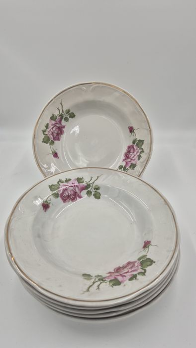 Porcelana Włocławek piękne talerze obiadowe komplet dla 6 osób T20