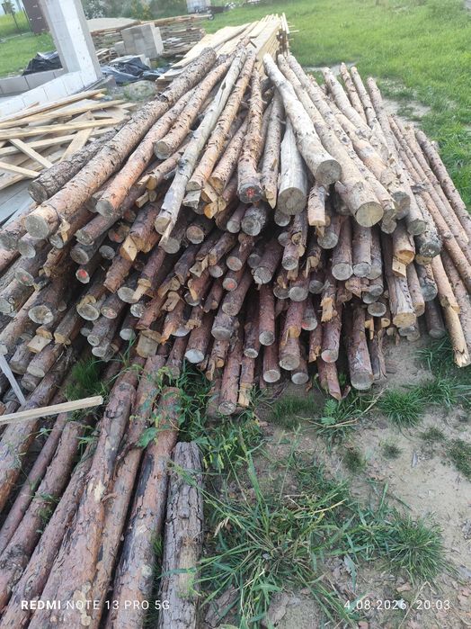 Stęple Budowlane sosnowe 220szt 2,8m-3m długości