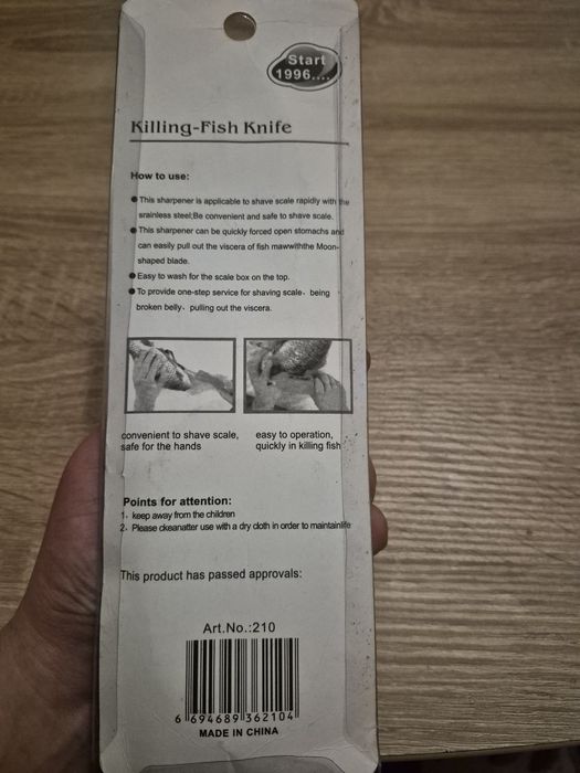 Рибочистка з ножем та контейнером Killing-fish Knife синя