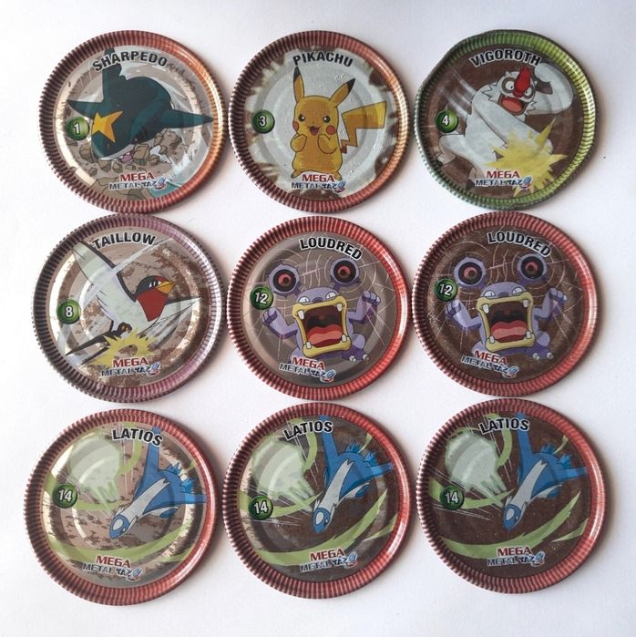 Pokemon tazos mega metal -venda à unidade