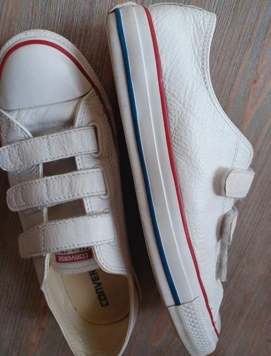 Białe trampki converse skóra naturalna 40