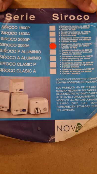 Secadores de mãos de parede