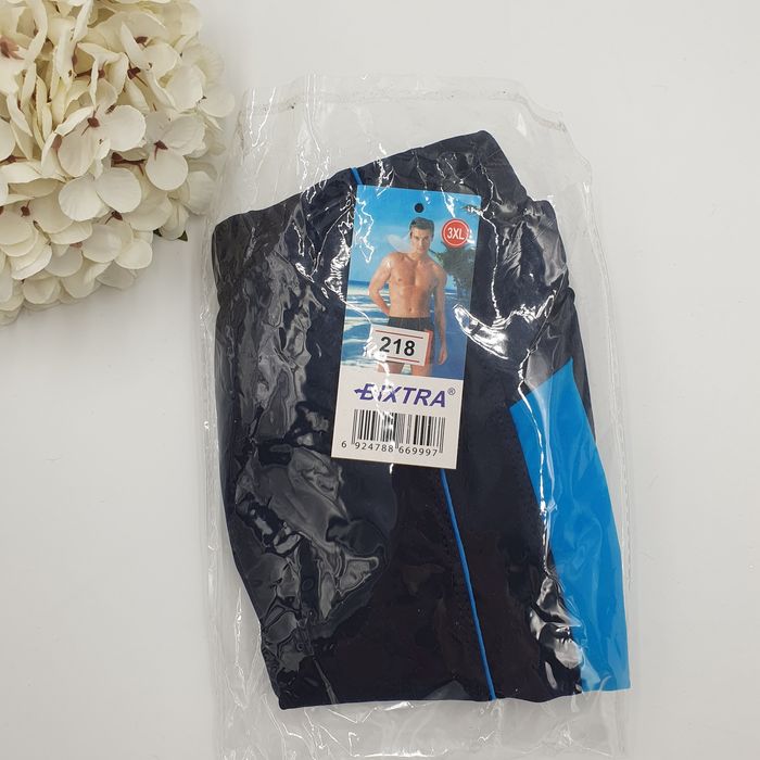 Kąpielówki męskie bokserki 3xl granatowe z niebieską wstawką