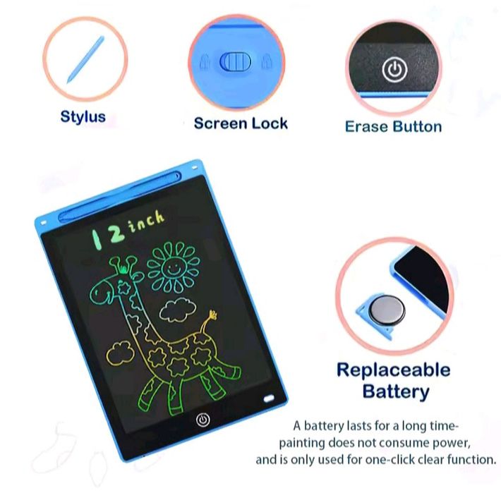 АКЦІЯ  12 дюймів Кольоровий LCD Планшет для малювання ЖК для рисования