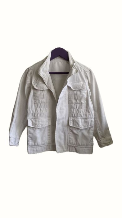 Джинсовий жакет, джинсова куртка для дівчинки білого кольору 5-7 р