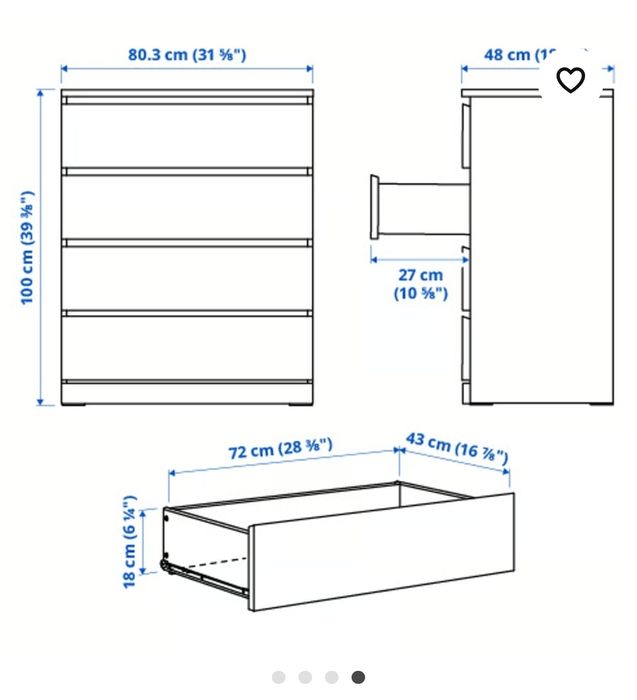 Cómoda c/ 4 gavetas IKEA