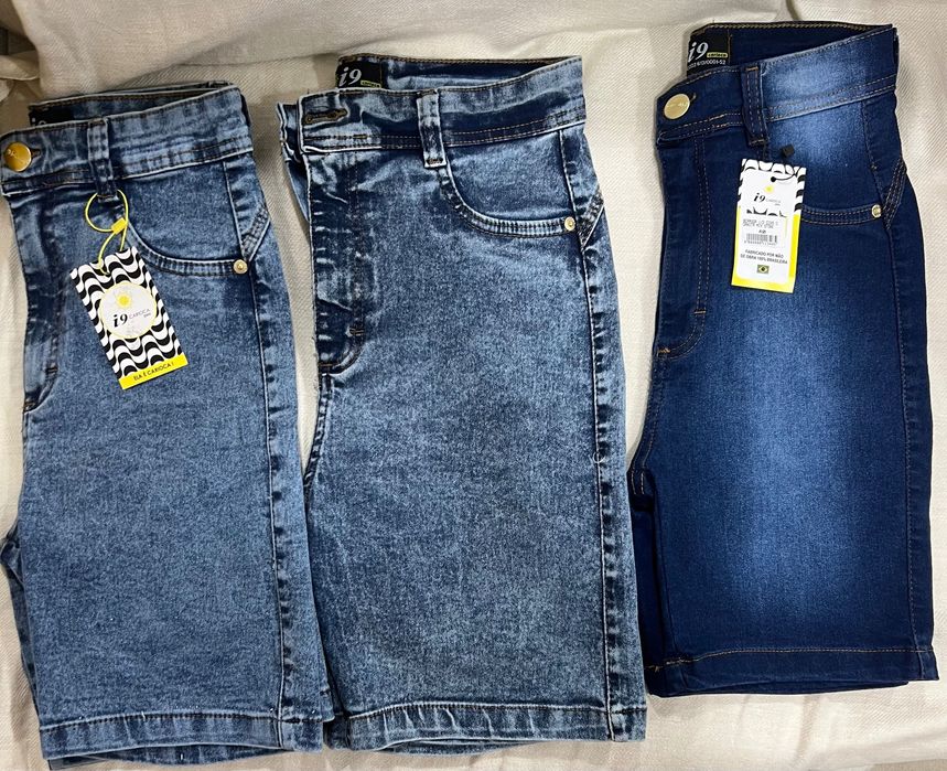 Kit 3 Bermudas Jeans Femininas – Fabricado no Brasil