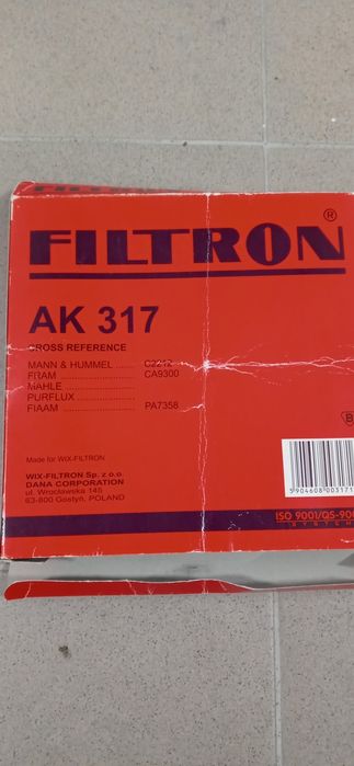Filtr powietrza FILTRON AK 317 Nowy