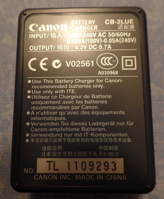 Carregador Original Canon CB-2LUE Novo (98)
