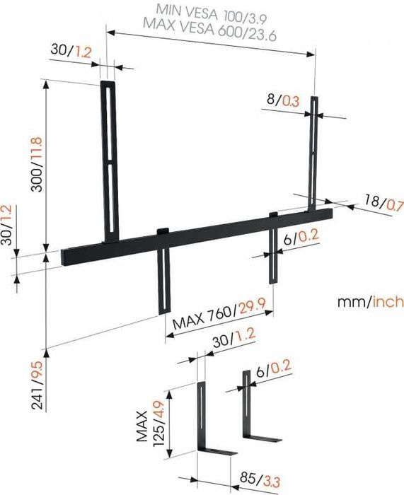 Кронштейн для саундбару Vogels SOUND 3550 Sound Bar Mount