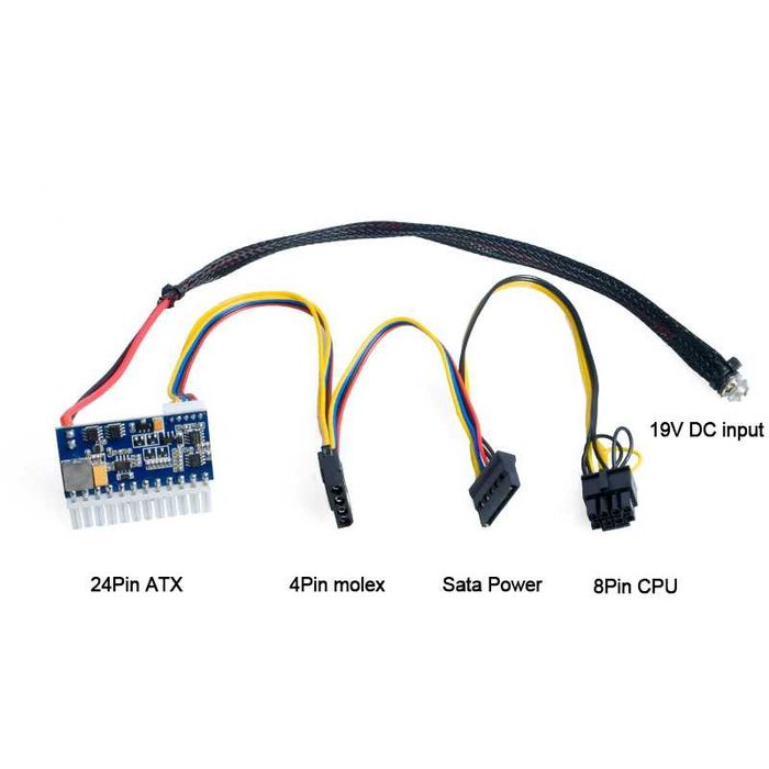 Блок питания ATX Pico PSU 160/200/300/450/600 Вт 24-pin 12В, 19В