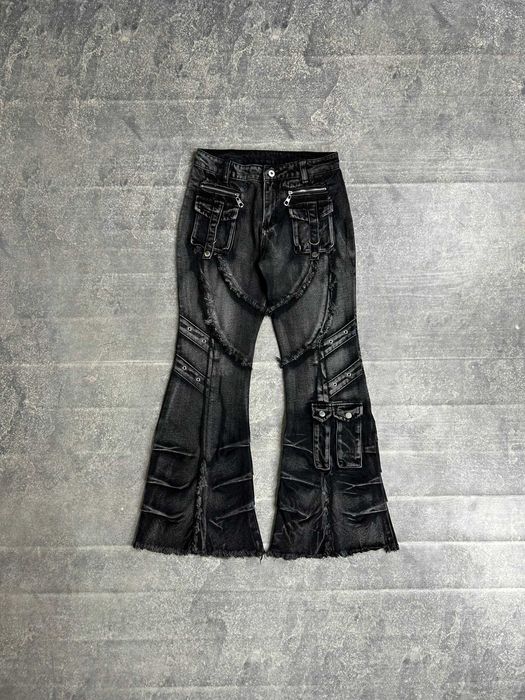 Cargo jeans faded archive opium джинси карго чорні джынсы S M L